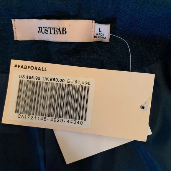 Just Fab linen blend open-front blazer - Picture 5 of 6